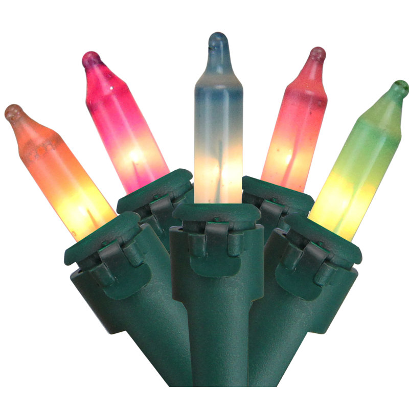 50-Count Pastel Multi-Color Mini Easter Light Set 10ft Green Wire, 50
