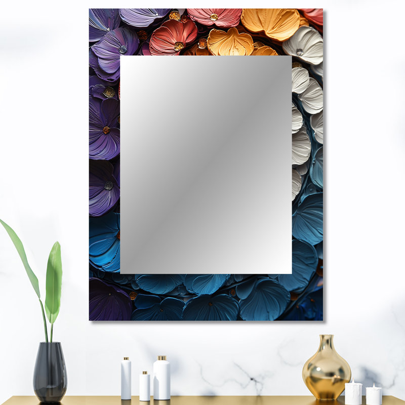 Mauve et bleu fractal univers spirale V - abstrait spirales uniques miroir, 40 po x 30 po