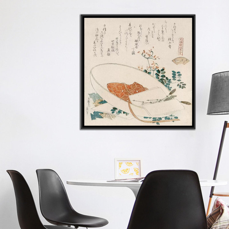 "Myriad Grasses Shell (Chigusagai)" by Katsushika Hokusai Painting Print on Canvas, 12" H x 12" W x 0.75" D, No Mat