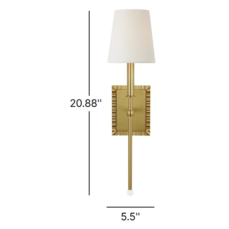 Baxley 1 - Light Armed Sconce, Burnished Brass