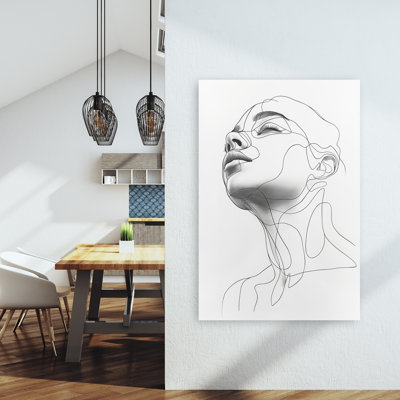 «Serene Line Woman», reproduction d'art murale moderne abstraite