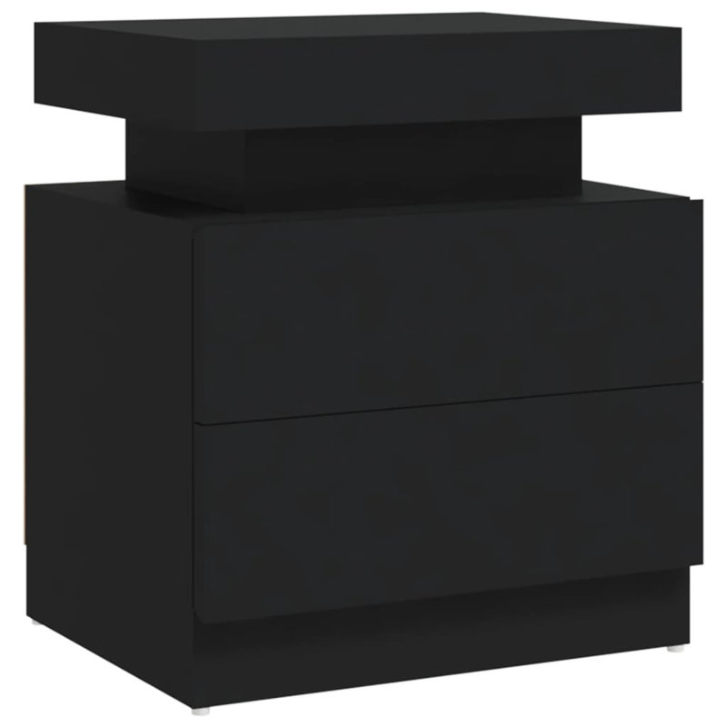 Bedside Cabinet 45x35x52 cm Engineered Wood, Black, Black