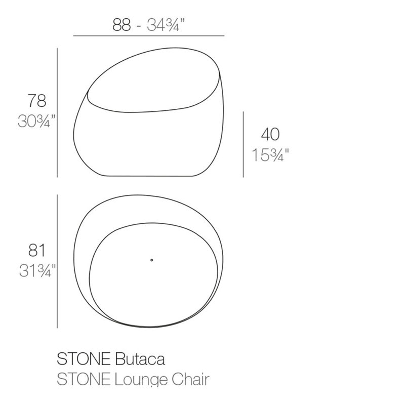 Stone Patio Chair, Anthracite