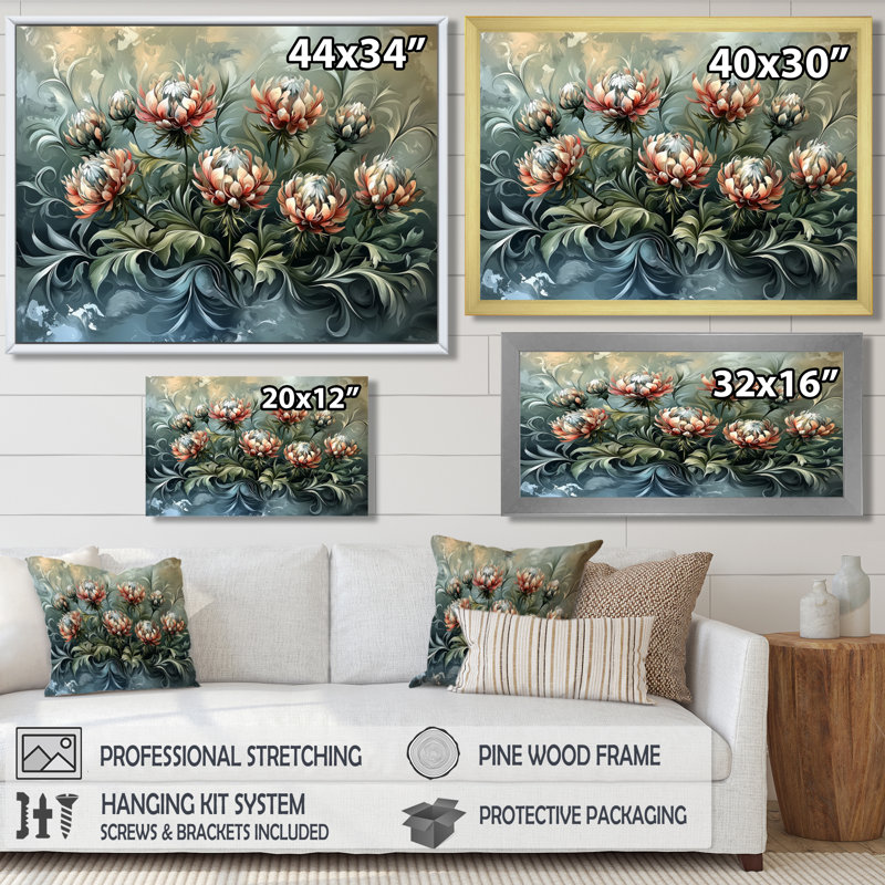 Jabou gris, chardon d'hiver, harmonie III - chardon, art mural, H 30 po x l 40 po, Reproduction encadrée d'une seule photo