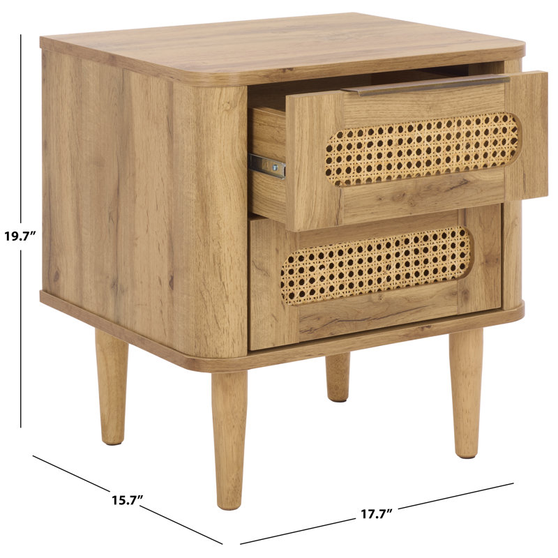 Brey 2 Drawer Nightstand, Oak