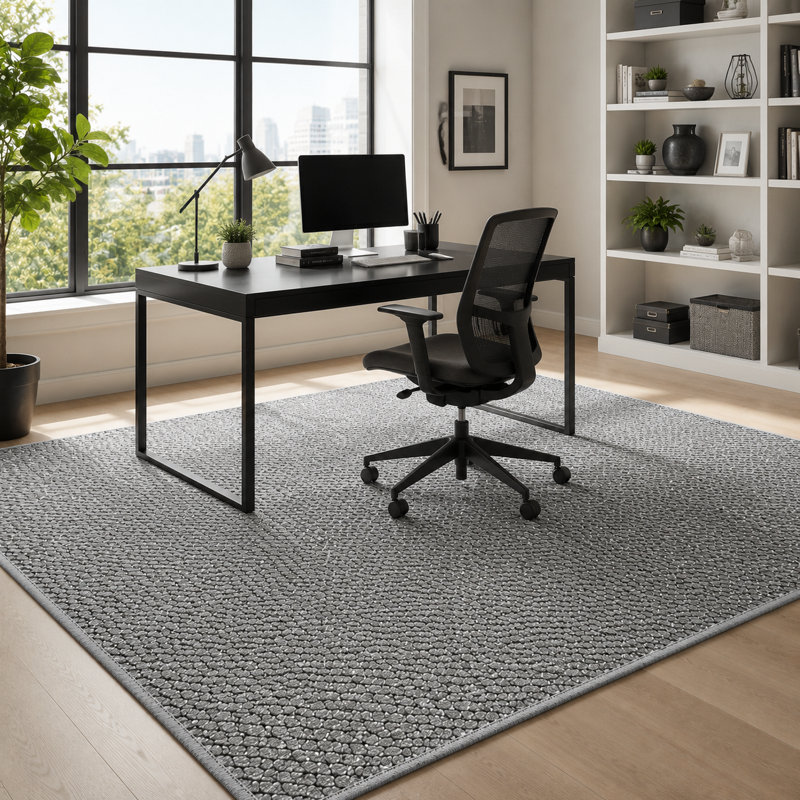Low-Profile Non-Slip Indoor Area Rug, Washable & Stain Resistant, Grey, 23" x 35"