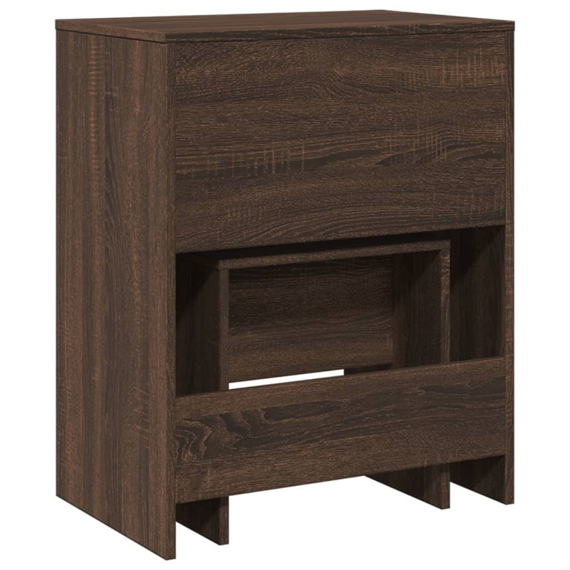 Dressing Table And Stool 60X40x113.5 Cm, Brown Oak