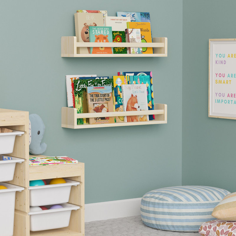 Guimauve 2 Piece Pine Floating Shelf, Natural