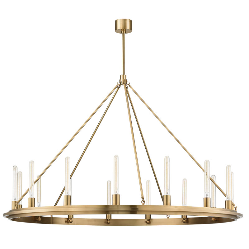 Lustre 15 lumières 58,25 po Chambers, Laiton vieilli