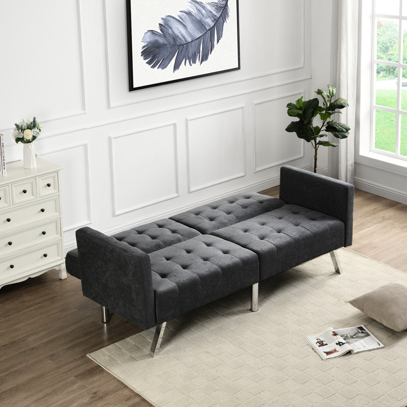 Lounge With Breathable Fabric And Style Gray Bed Adjustable Positions, Dark Gray