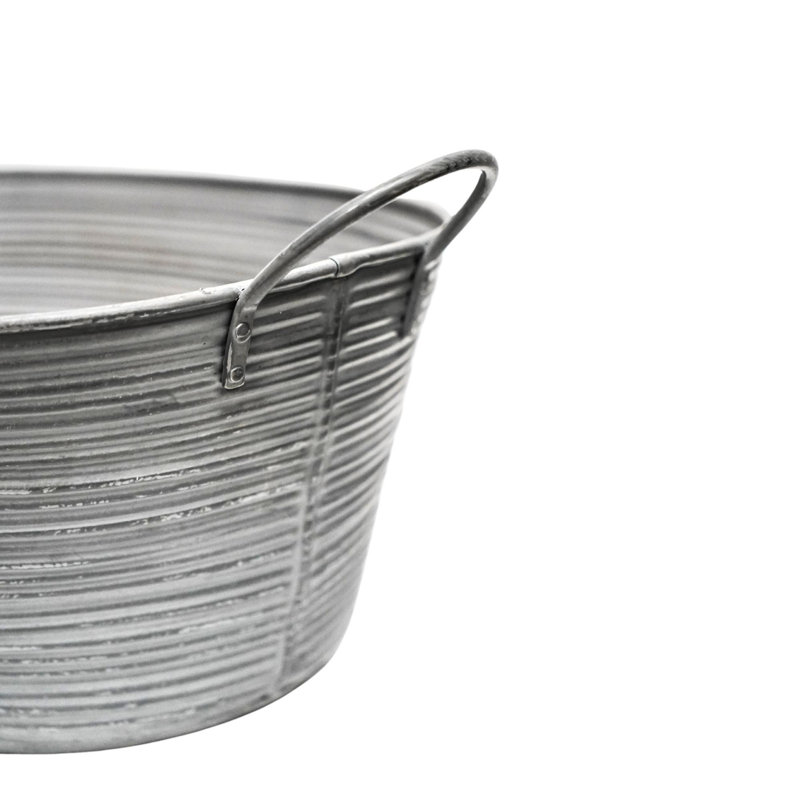 Matlock Oval Metal Planter, 34cm H x 58.5cm W x 58.5cm D