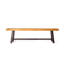 Bancs d'extérieur 2, métal rustique et bois, style industriel moderne, banc à lattes en métal brun, avec panneaux en bois