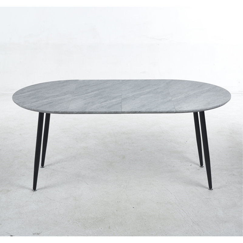 Table extensible, table de salle à manger, table de bureau, table basse, pieds en métal, 100/140/180 × 100 × 75 cm, Noir