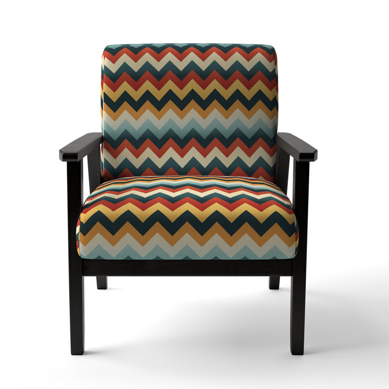 Cantina Upholstered Armchair, Multicolor Polyester, Black Square Arms