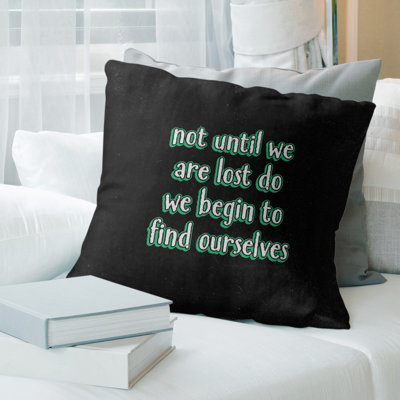 Find Yourself Quote Chalkboard Style Pillow Cover
