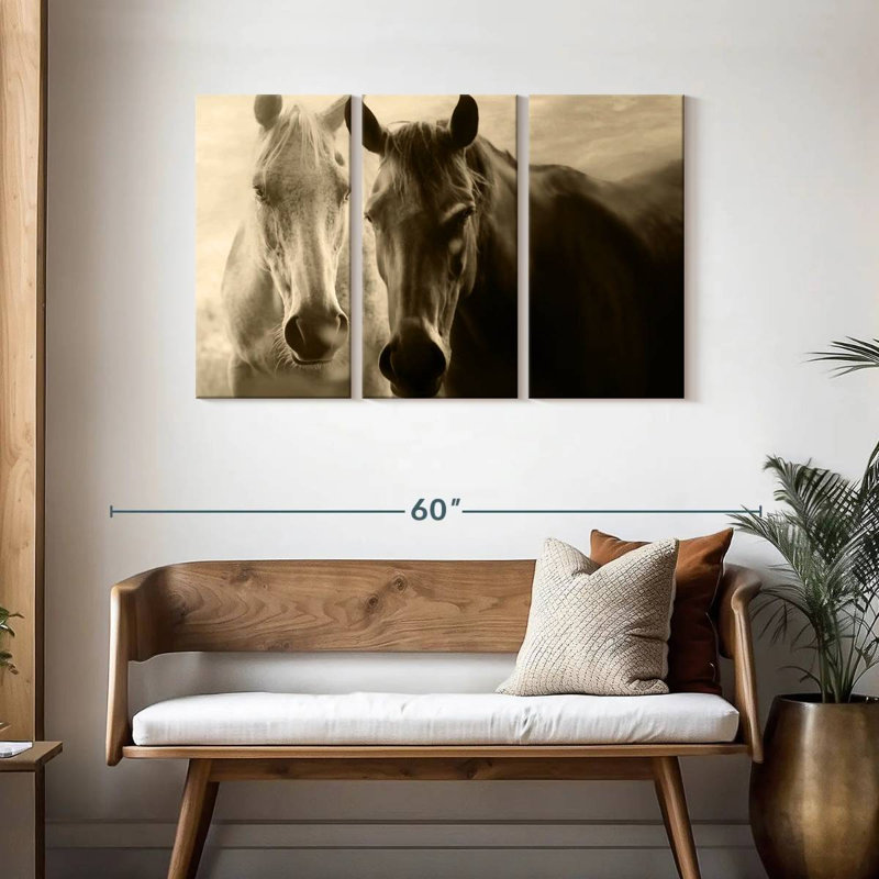 Brampt Sepia Horses, 28" H x 45" W