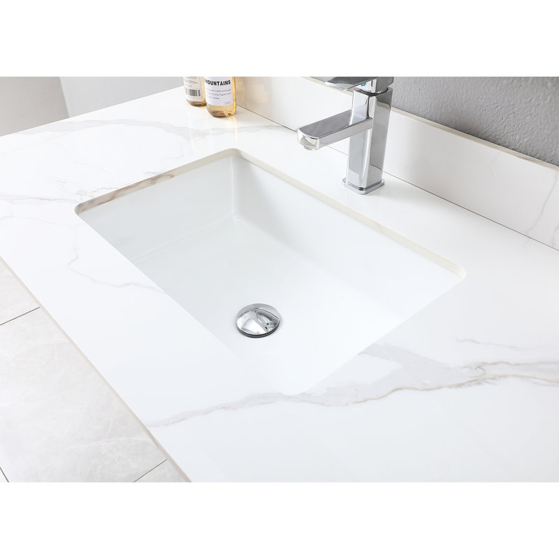 43"x22" Bathroom Vanity Top In Sintered Stone With Ceramic Sink And Construction 43x22 Inch For Rectangular