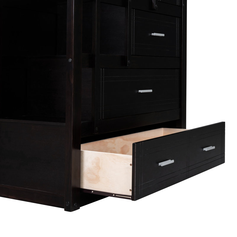 Lit superposé Twintwin avec optimisation de l'espace et lit gigogne - Bois massif pour une chambre à coucher fonctionnelle
