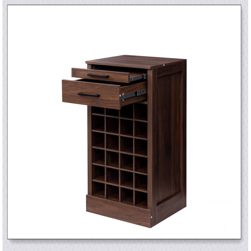 brown walnut color modular 24 wine bar cabinet Buffet Cabinet