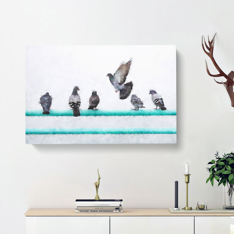 Pigeons - Wrapped Canvas, 60cm H x 91cm W x 3cm D