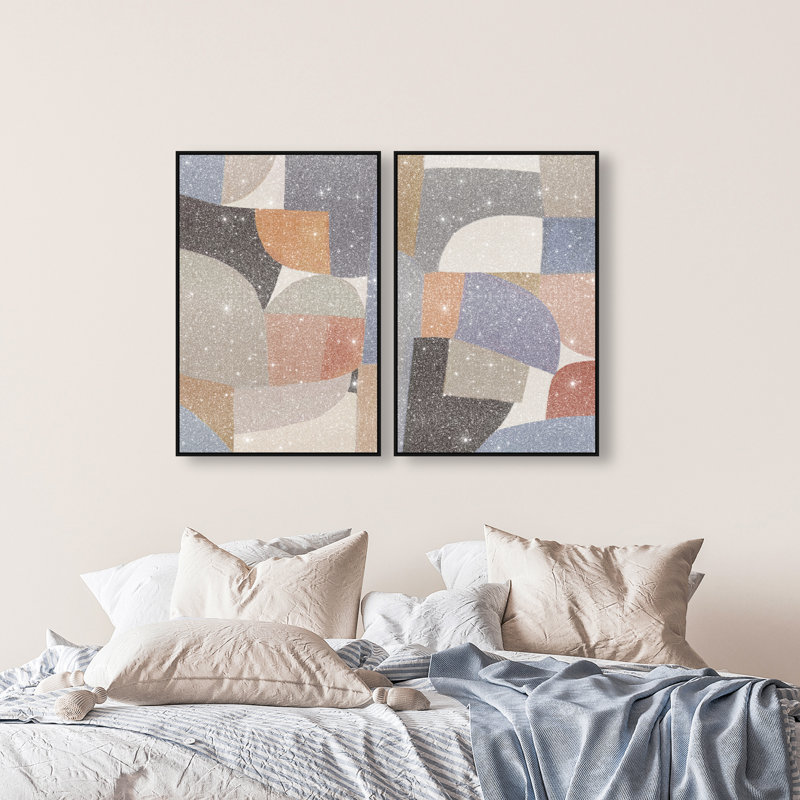 Muted Prelude Set Set by Oliver Gal, 62"H x 42"W, Black Floater Frame