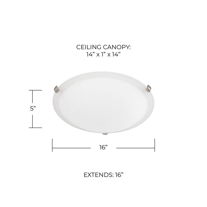  Plafonnier encastré 3 lumières 16 po, Blanc