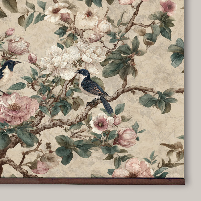 Très grande tapisserie botanique rétro, art mural William Morris, H 40 po x l 60 po