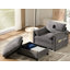 Canapé simple de 38 po avec repose-pieds de rangement, support de téléphone réglable, chargeur USB, poches de rangement latérales, accoudoirs en forme d'oreiller, chaise longue à siège large-647255869