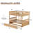 Full Over Full Solid Wood Bunk Bed With Trundle&Ladder, Convertible to 2 Full Size Beds-1180715792