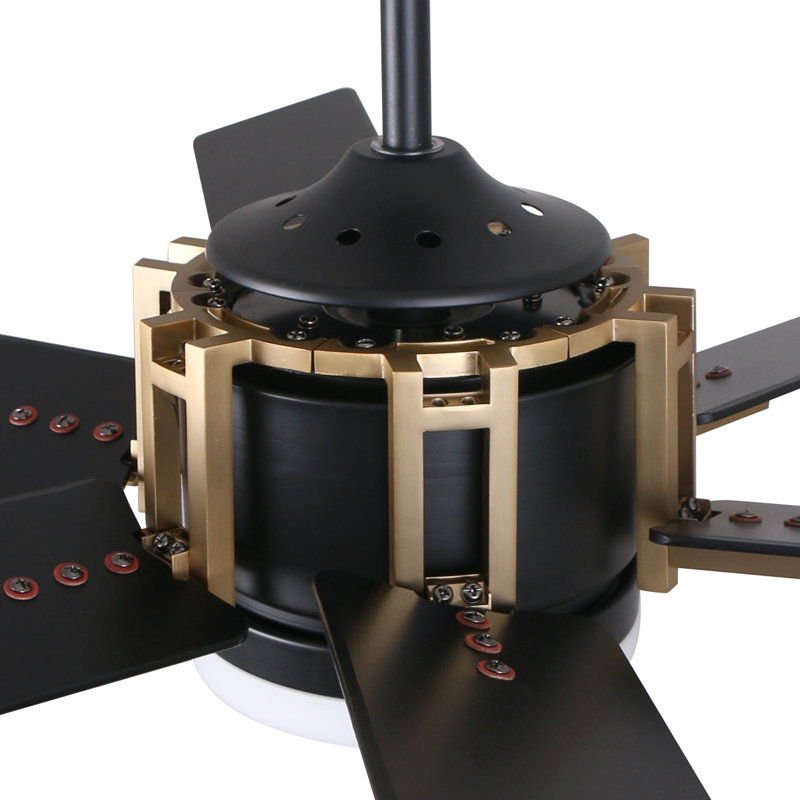 Ventilateur de plafond 52 po avec télécommande Jaxx, ensemble d'éclairage inclus, Noir, 245 tr / min