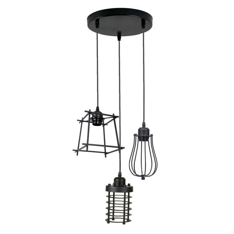 Anjolie 3 - Light Black Cluster Pendant