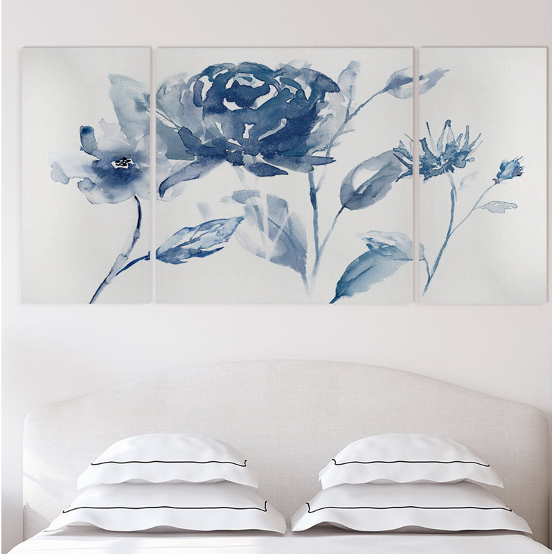 Translucent Blues I - impression sur toile tendue, H 24 po x l 48 po x P 1,5 po