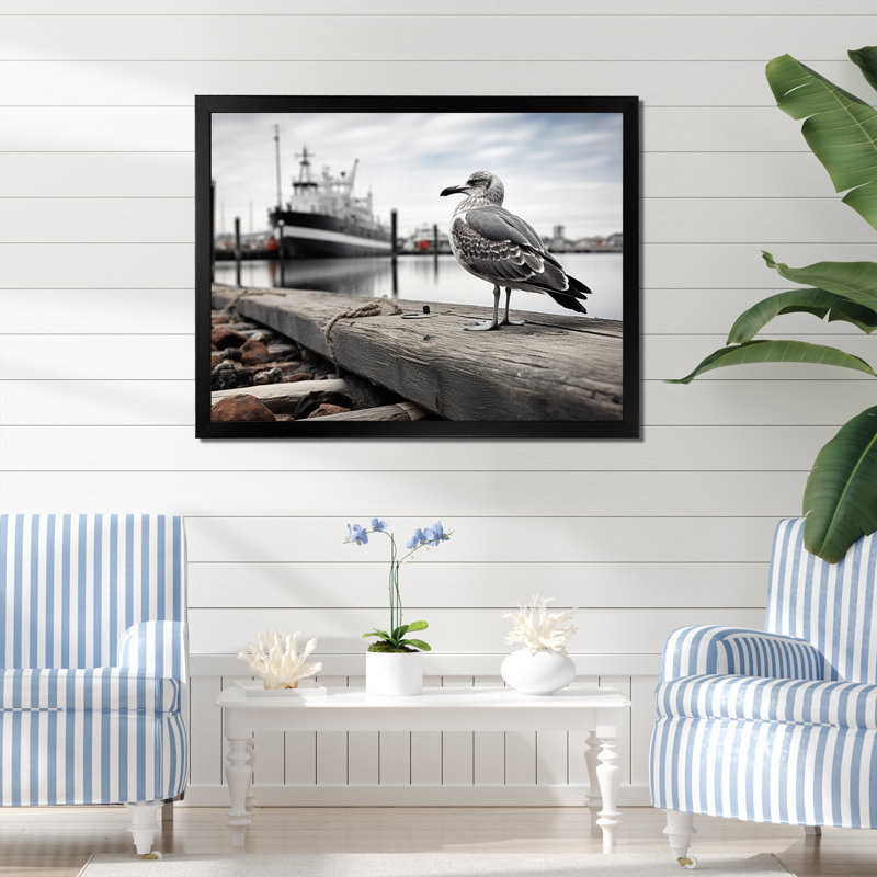 Port Port of Solitude I sur impression sur toile, H 16 po x l 32 po x P 1 po, Cadre photo noir