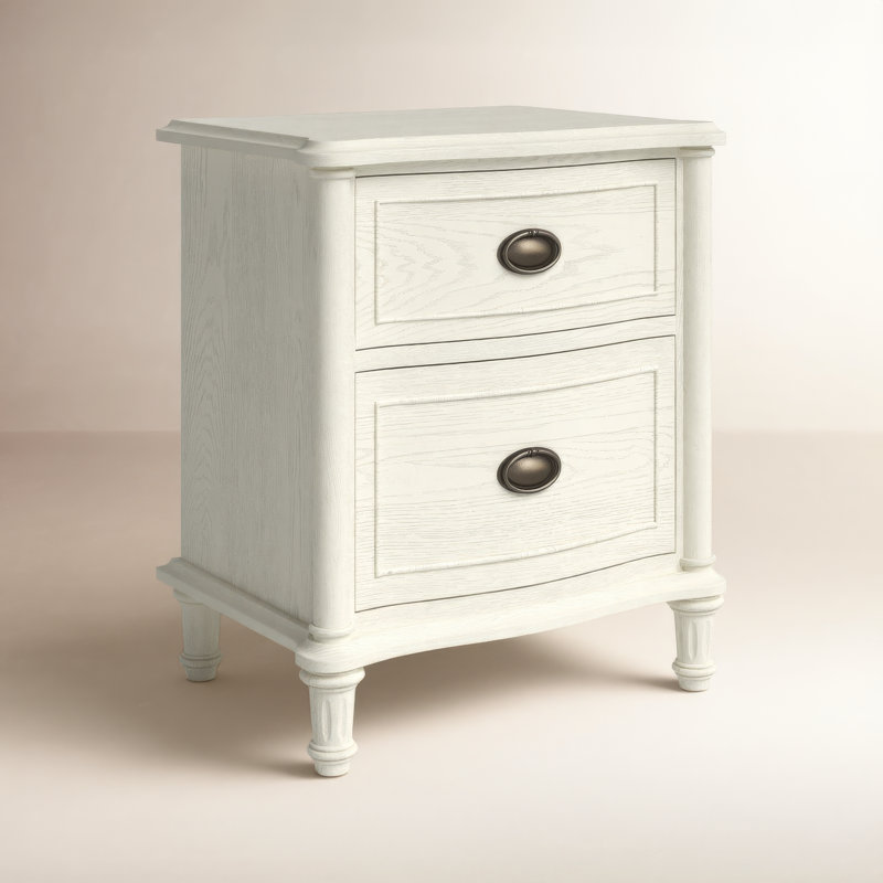 Devon 2 Drawer Nightstand, Cream