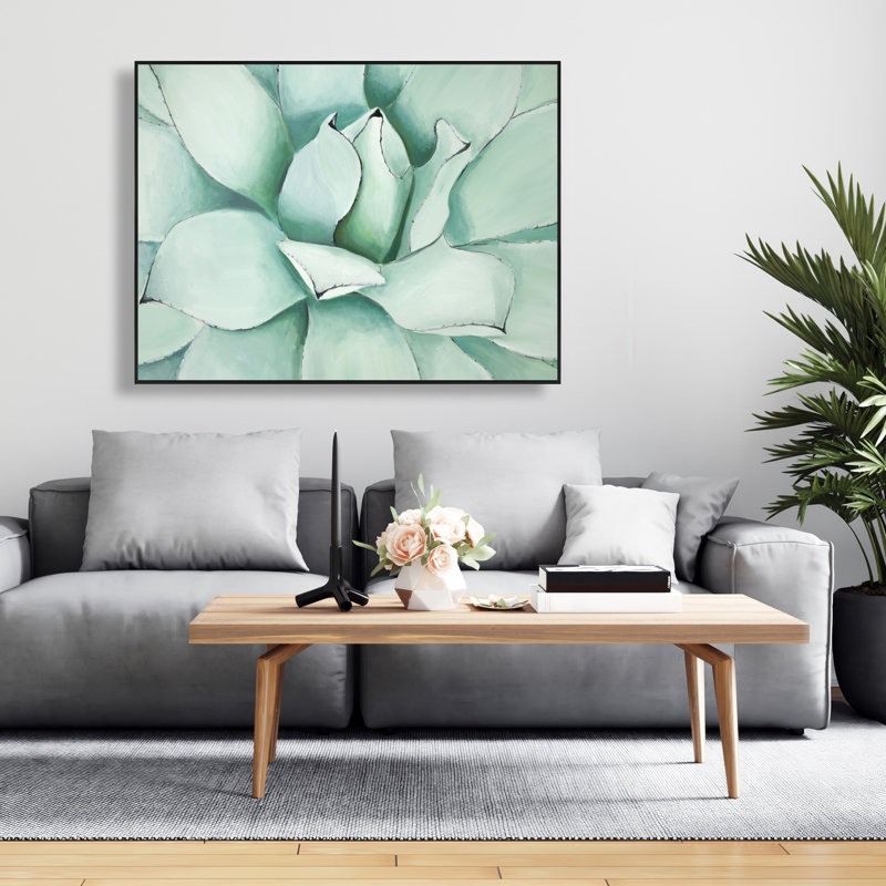 «Succulent Clos clos - Neo Mint Botanical», reproduction sur toile encadrée