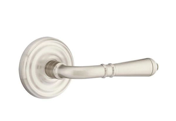 Mortaise intérieure Emtek avec rosette régulière et levier Turino, Oui, Nickel satiné