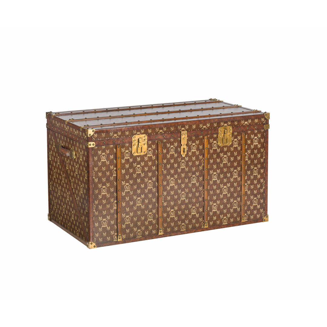 Louis Leather Accent Trunk Maitland-Smith