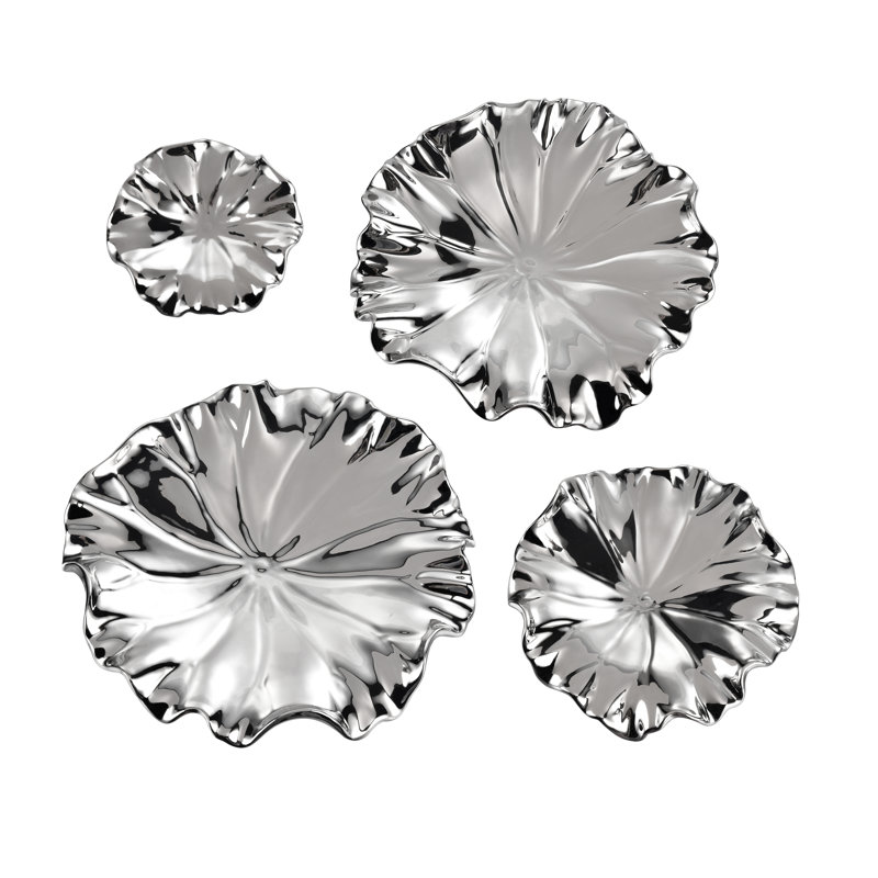 Ensemble de 4 pétales en argent, Argent argent