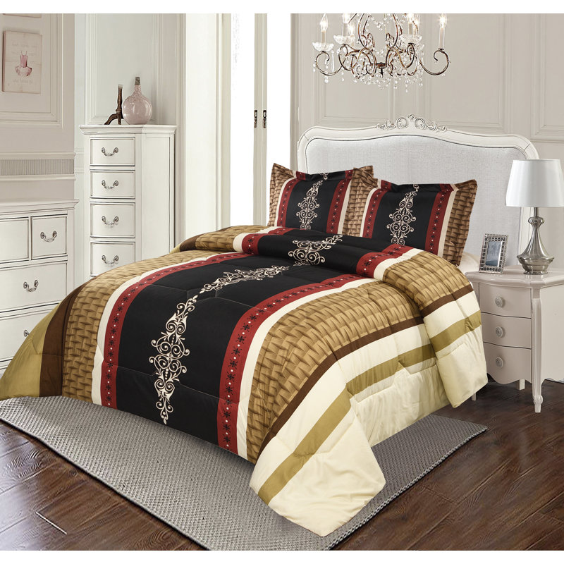 Angeni Microfiber Floral Bedspread with Pillow Shams Included, 240 x 260cm Bedspread - 2 Pillowcases