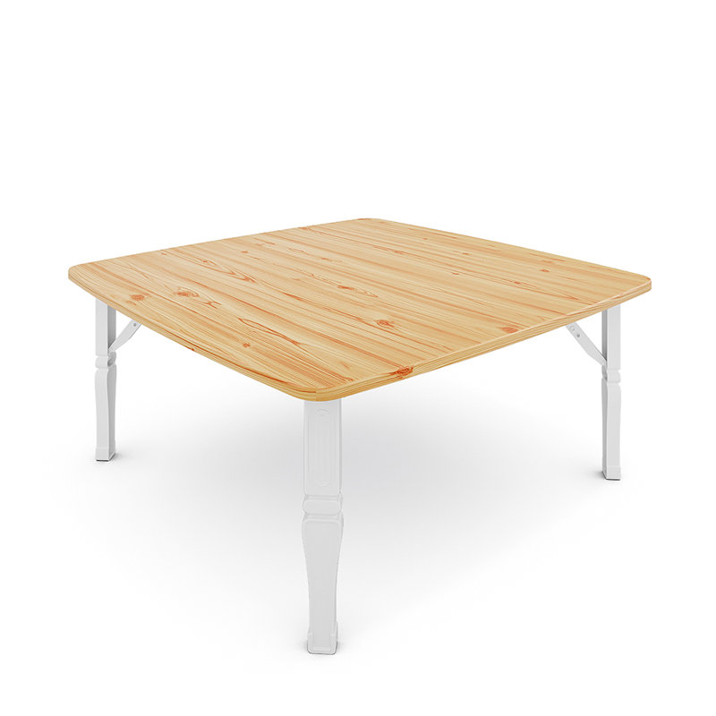 Arzuaga Dining Table, White, Natural, 35cm H x 80cm L x 80cm W