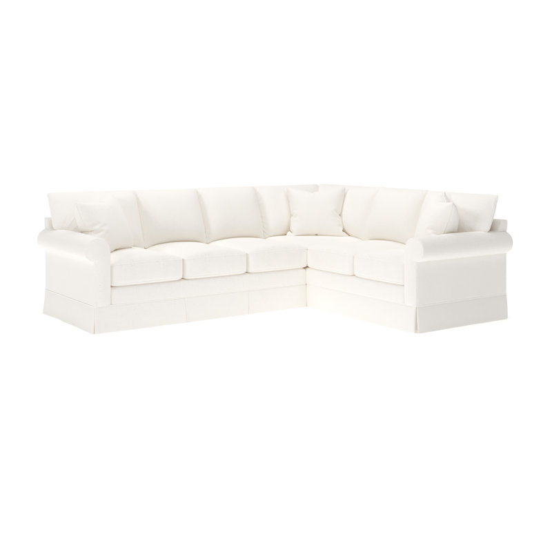Friedman 115" W 2-Piece Upholstered Sectional with Foam and Down Blend Cushions, Right Hand Facing, Apollo Alpaca Boucle