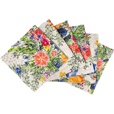 6 Organic Linen Napkins in Dramatic Iris