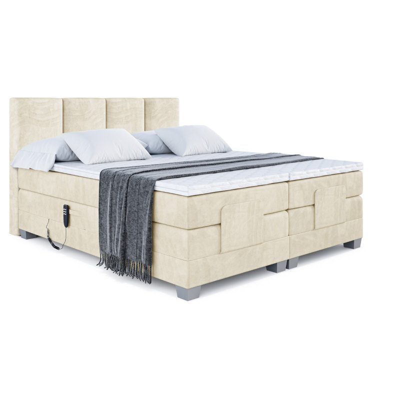 Granita Pocket Spring Mattress Divan Bed Base, 140 x 200cm, Beige