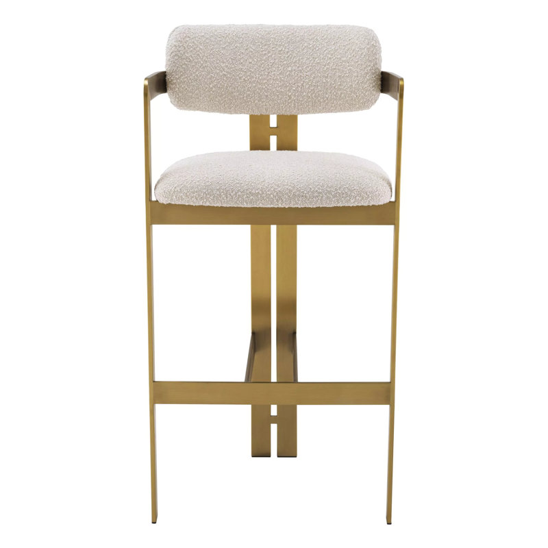 Donato Upholstered Stool with Metal Frame, Bar Stool (32" Seat Height)