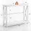 Console moderne 40 "à 2 niveaux avec structure en X et table d'entrée en bois (capacité de 200 lb)-230418507