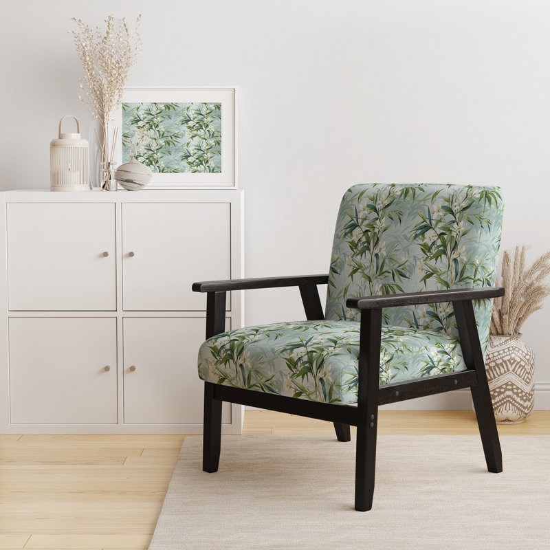 Fauteuil rembourré d'appoint tropical D, Bambou zen tropical I