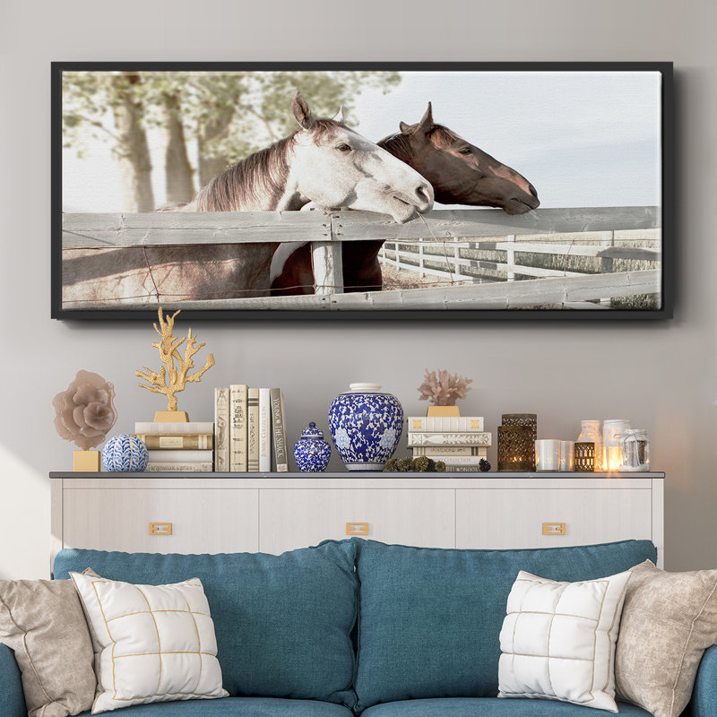 Friendly Visit- Framed Canvas, 20" H x 50" W