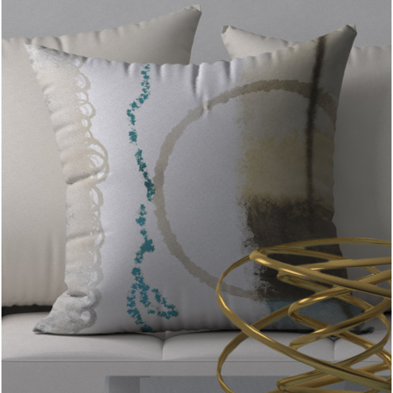 Abstract Throw Pillow, 24" H x 24" W