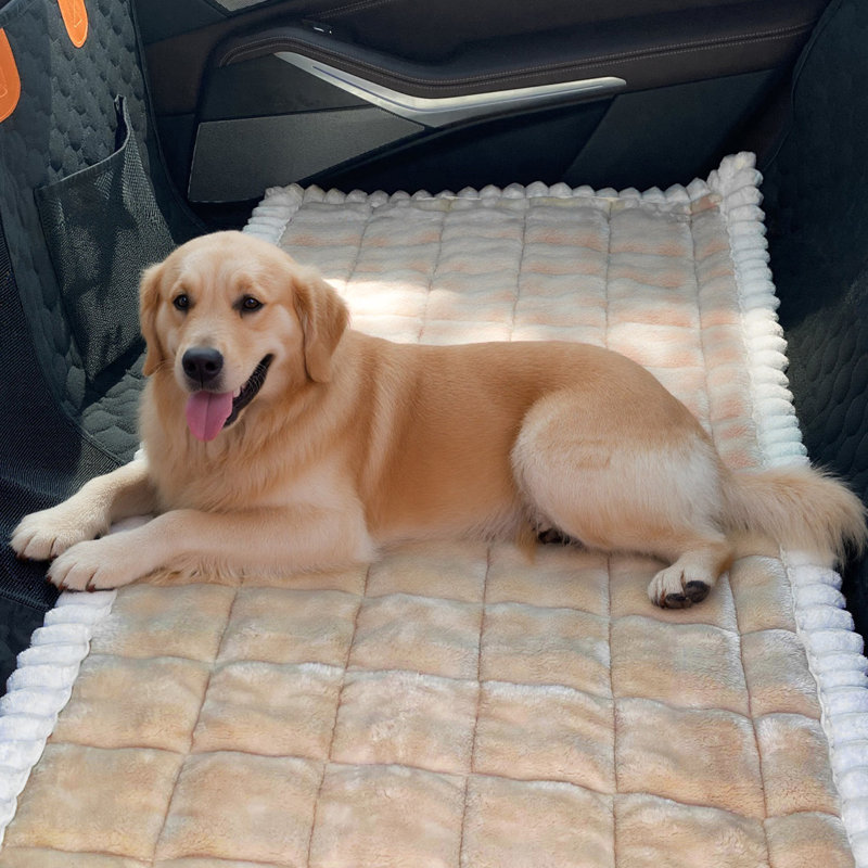 Dog Car Seat Cover, Non-Slip Bench Protector Mat Compatible With Backseat Extenders For Cars, Trucks & Suvs, Light Taupe