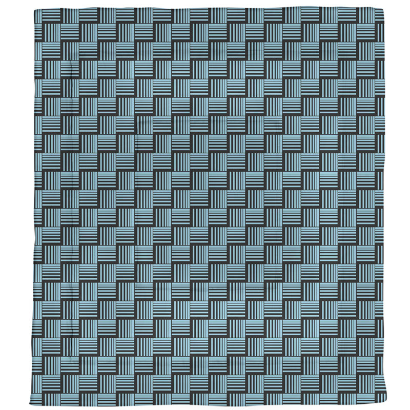 Édredon réversible en microfibre Dana Strider, Édredon très grand, Bleu sarcelle / gris anthracite rayé